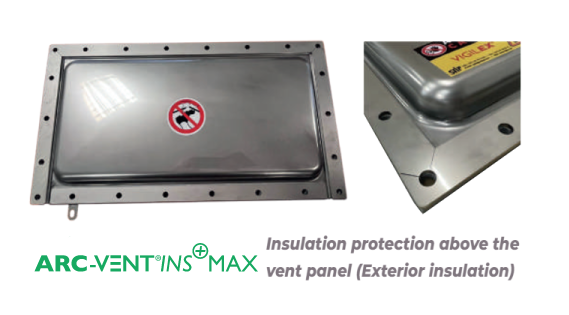 Produit ARC-VENT® INS-MAX, protection isolante pour panneaux de ventilation. Isolation extérieure au-dessus des panneaux de ventilation.